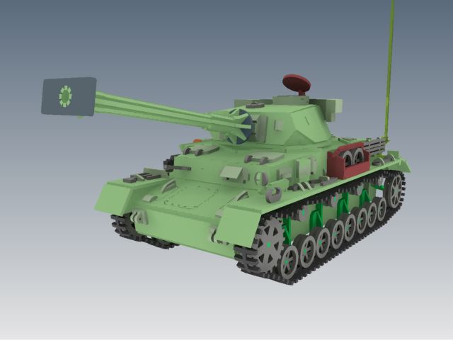 Panzerkampfwagen IV德军坦克模型3D图纸 Solidworks设计 附STEP